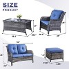 POCASSY 6 Piece Patio Furniture Set, All Weather Wicker Rattan Patio Lovseat Sofa Set with Wicker Patio Chair, Coffee Table and Ottoman - 4 of 4