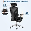 Ergonomic Mesh Office Chair with 4D Armrests & Lumbar Support - High Back Reclining Desk Chair with Footrest for Home Office, Black - 4 of 4