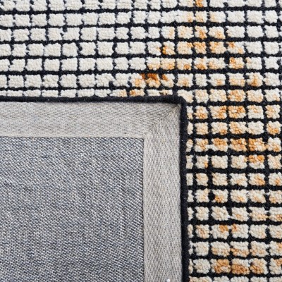 Ivory and Gold 6' x 6' Square Hand-Tufted Wool Rug
