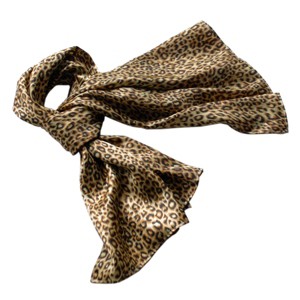 Slickblue Leopard Grain Silk Scarf, Soft & Lightweight Wrap for Women – Fashionable – Two Sizes - 1 of 4
