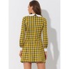 INSPIRE CHIC Women's Peter Pan Collar Fit and Flare Mini Plaid Tartan A Line Dresses - 4 of 4
