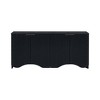 Bella Depot Four-Door Sideboard with Vertical Stripes and Wavy Design - 3 of 4