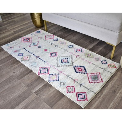 Native Ivory Synthetic Easy-Care Stain-Resistant Area Rug, 2'x4'