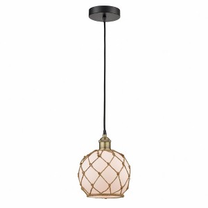 Farmhouse Rope - 1 Light Cord Hung Mini Pendant In Industrial Style-10.75 Inches Tall and 8 Inches Wide - 1 of 1