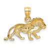 Black Bow Jewelry 14k Yellow Gold Small Diamond Cut Lion Pendant - 3 of 4