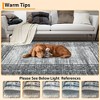 Washable Area Rug Modern Geometric Bordered Rug Low Pile Non Slip Floor Carpet, Soft Non Shedding Thin Rug, Distressed Rug for Bedroom Living Room - 3 of 4