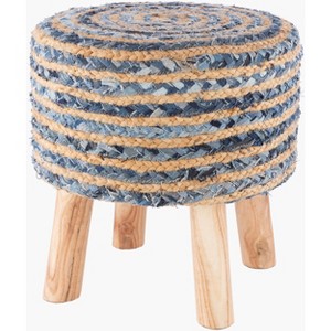 Mark & Day Hoogstraten 16"H x 16"W x 16"D Global Navy Ottoman - 1 of 4