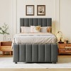 Twin Size Upholstered Platform Bed with Trundle and 3 Drawers - 2 of 4
