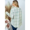 Women's Plaid Button Down Top - White Birch S - 2 of 2