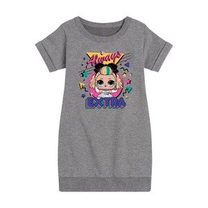 Girls' - LOL Surprise! - Always Extra Graphic Short Sleeve Fleece Dress - 1 of 4