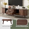 PAGED Rattan TV Stand, Modern Farmhouse Media Console Table with Solid Wood Legs, TV Stands for Living Room - 2 of 4