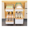 White Dish Rack + Rail + Tray Pull Out Cabinet Organizer,Slide Out Drawers,Roll Out Shelves Adhesive,Multi-Function Kitchen Rack Under Sink For Kitch - 4 of 4