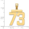 Black Bow Jewelry 14k Yellow Gold, Athletic Collection, Large Polished Number 73 Pendant - 2 of 3