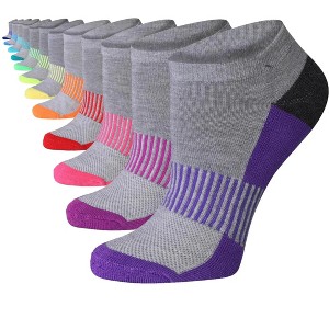 Grey Rainbow Colored & Accent Stripes Low Cut Socks - 12 Pairs - 1 of 4