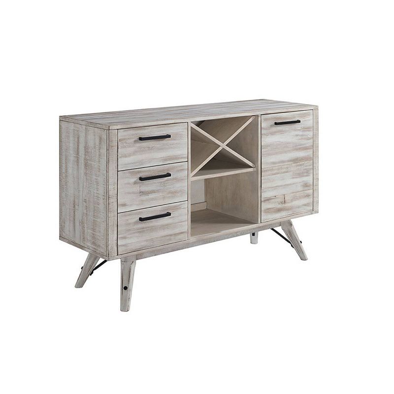 Modern Rustic Server Weathered White - Intercon, 1 of 2