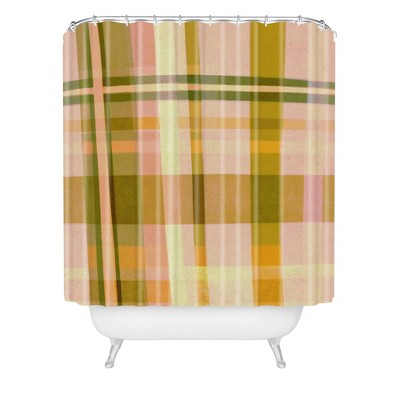 Alisa Galitsyna Colorful Plaid I Shower Curtain Pink - Deny Designs