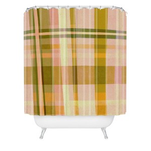 Alisa Galitsyna Colorful Plaid I Shower Curtain Pink - Deny Designs: 100% Polyester, Machine Washable, Non-Woven Fabric - 1 of 4