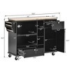 Kitchen Island Cart with Storage Cabinet and Two Locking Wheels,Solid wood desktop, Floor Standing Buffet Server Sideboard - 2 of 4