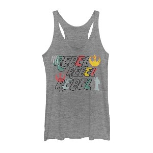 Women's Star Wars Pop '80s Rebel Racerback Tank Top - 1 of 3