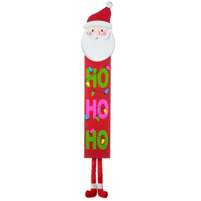 Glitzhome 54-inch Wooden Santa with "HOHOHO" Vertical Porch Sign
