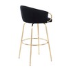 30" Velvet Swivel Barstool with Metal Frame and Round Footrest for Kitchen or Home Bar - 4 of 4