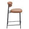Counter Stool – 35" H With Brown Faux Leather Seat & Powder-Coated Steel Frame (Set of 2) By Zuo Modern - 3 of 4