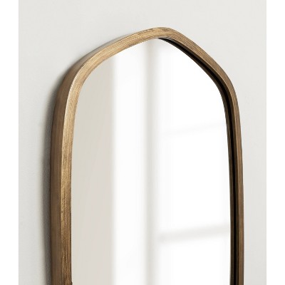 Gold Oblong Hexagon Metal Framed Wall Mirror, 20 x 36