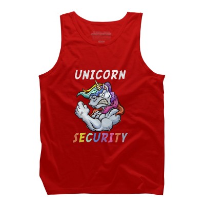 Men's Design By Humans Halloween Dad Mom Daughter Adult Costume - Unicorn Security By MINHMINH Tank Top