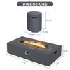 42/56 inch Outdoor Magnesium Oxide Fire Pit Table Propane with Tank Cover and Wind Guard - 3 of 4