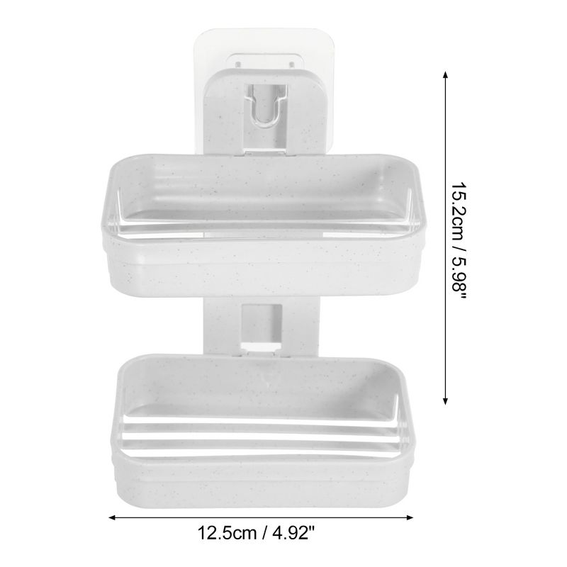 Unique Bargains Plastic Soap Dish Keep Soap Dry Soap Cleaning Storage Drill Free Soap Holder for Home Bathroom Kitchen 1 Pc, 4 of 7