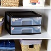 Homz 2 Pack Storage Cart, Wide Body 2 Drawer Plastic Rolling Container for Home and Office Organization, Black Frame with Clear Drawers - 2 of 4