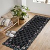 Flora Area Rug Washable Botanical Flower Living Room Rugs Non Slip Soft Low Pile Thin Indoor Bedroom Runners Floor Carpet - 2 of 4