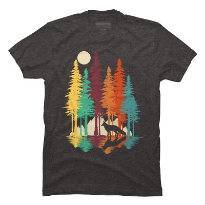 Men's Design By Humans Forest Fox By clingcling T-Shirt