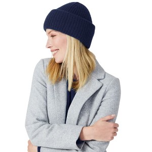 Style Republic 100% Pure Cashmere Chunky Knit Women's Beanie - Navy - 1 of 2