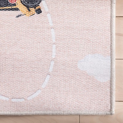 Blush Spot 6' x 9' Kids Flat Woven Cotton-Chenille Rug