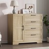 43.3'' H Armoire Wardrobe Closet with 4 Drawers and Hanging Rod, Multifunctional Wood 4 Drawers Dresser with Storage Closet - 3 of 4