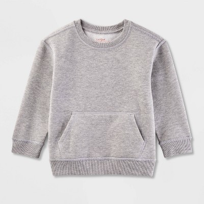 Image of Toddler Adaptive Fleece Crewneck Sweatshirt - Cat & Jack™ Heather Gray 3T