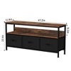 Garvee 55" TV Stand Entertainment Center with 3 Fabric Drawers, Rustic Dresser for Living Room, Bedroom - 2 of 4