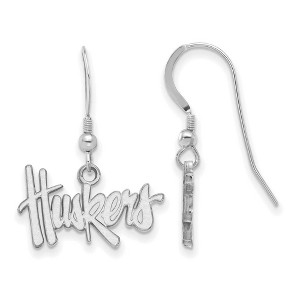 Black Bow Jewelry Sterling Silver Nebraska Cornhuskers NCAA Dangle Earrings - 1 of 3