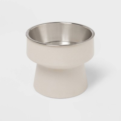 Buy Elevated Dog Bowls, Bamboo Raised Dog Bowl for Small Dogs & Cats with 2  Stainless Steel Bowls (4'' Tall-20 oz Bowl) Online at Low Prices in USA 