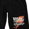 Back To The Future DeLorean & Thunderbolt Logo Adult Black Sleep Pajama Shorts - 2 of 4