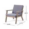 Christopher Knight Home Temecula Outdoor Acacia Wood 5 Piece Club Chair and Ottoman Chat Set with Cushions - 3 of 4