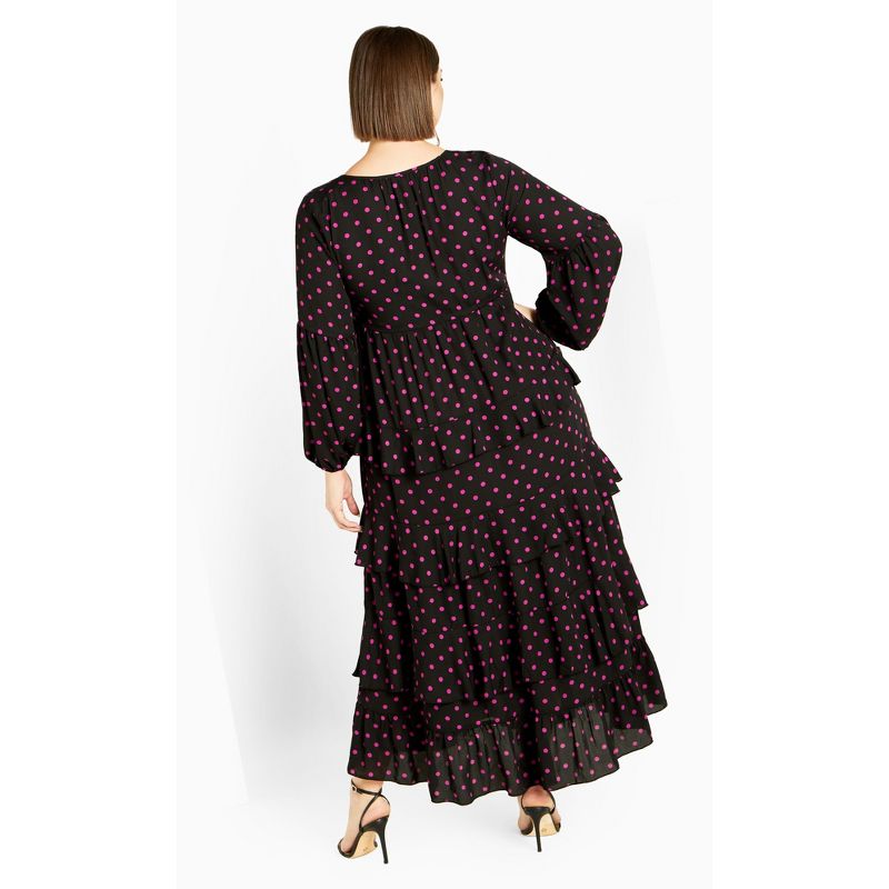 Women's Plus Size Violet Print Maxi Dress - violet spot | AVENUE, 3 of 7