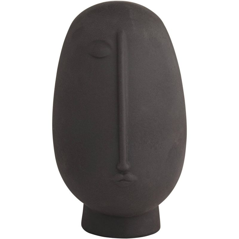 Studio 55D Tonga 11" High Black Ceramic Head Figurine, 1 of 9