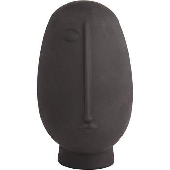 Studio 55D Tonga 11" High Black Ceramic Head Figurine