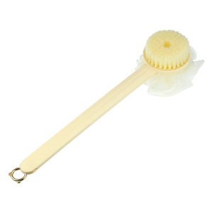 Unique Bargains Double-sided Long Handle with Bath Flower Bath Brush 14.96"x3.94"x2.76" 1 Pc - 1 of 4