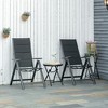 Outsunny Set of 2 Folding Patio Chairs, Two-Person Camping chairs with Adjustable Backrest and Padded Seat for Bistro, Deck, Backyard, Black - 2 of 4