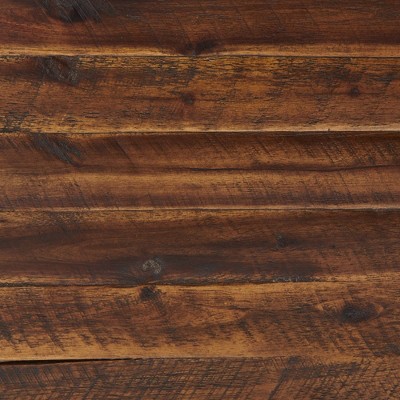 Claremont 43.7" Rustic Dark Brown Wood Bench with Storage Shelf