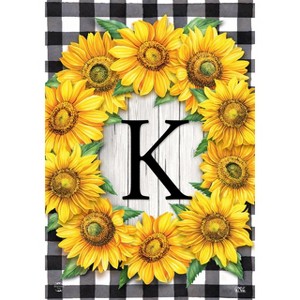 Briarwood Lane Everyday Garden Flag 12x18 For Outdoor Sunflowers Monogram K Garden Flag Flags For Outside - 1 of 4