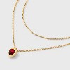 14K Gold Dipped Strawberry Multi-Strand Chain Necklace - A New Day™ Gold/Red: Polished Gold Plated, 21" Length, Extender - 4 of 4